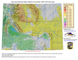 February Mean Monthly Humidity