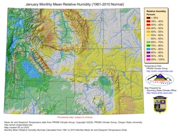 January Mean Monthly Humidity