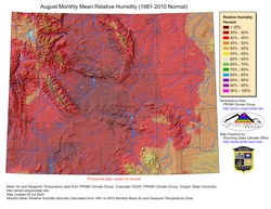 August Mean Monthly Humidity