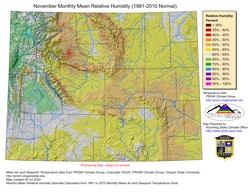 November Mean Monthly Humidity