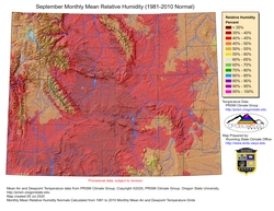 September Mean Monthly Humidity